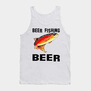 Beer Fishing Beer Fishing Yellowstone Cutthroat Trout Fly Rocky Mountains Fish Char Jackie Carpenter Art Gift Father Dad Father's Day Grandpa Grandfather Best Seller Tank Top
